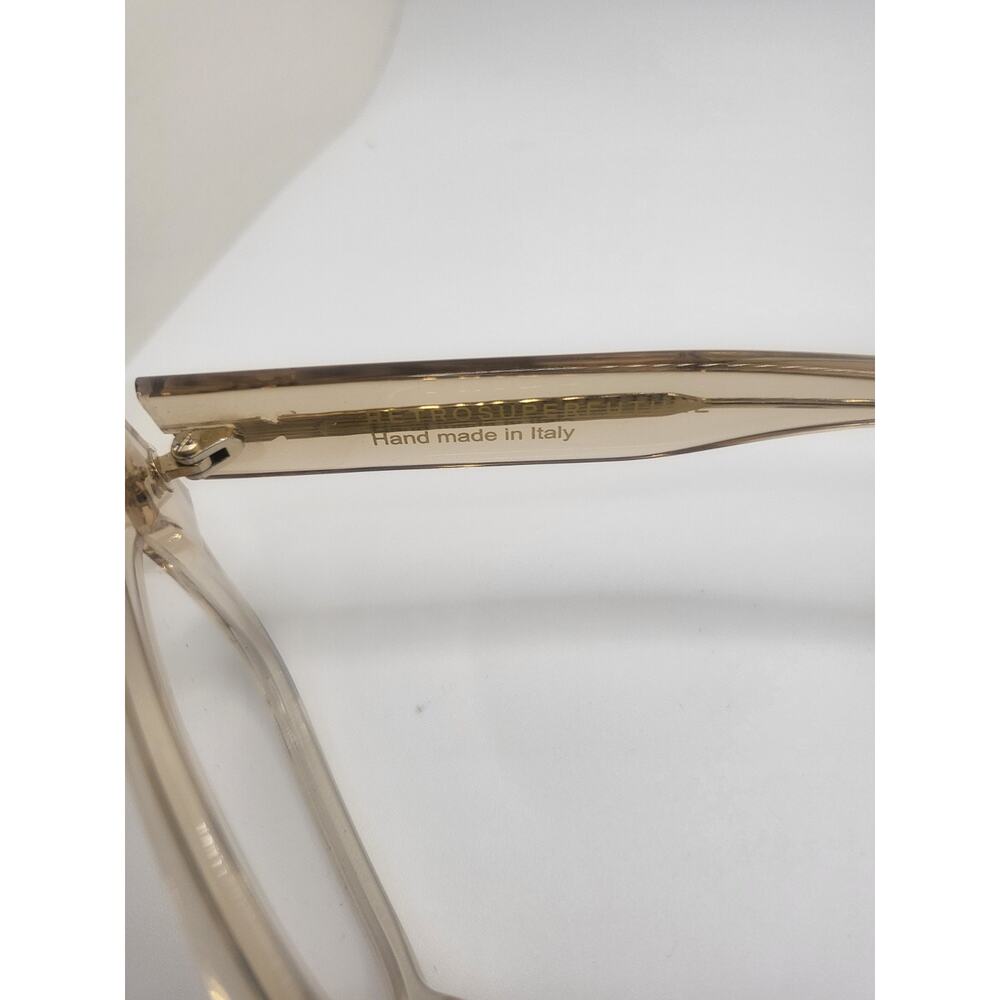 RetroSuperFuture Clear Champagne Flat Metal Non-Prescription Eyeglass Tan Frame - Picture 6 of 8